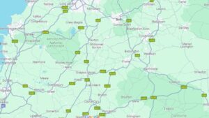 Area covered by Penn Equine Vets for routine work